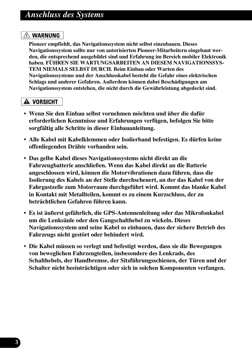 Anschluss des systems | Pioneer AVIC-HD3 User Manual | Page 64 / 181