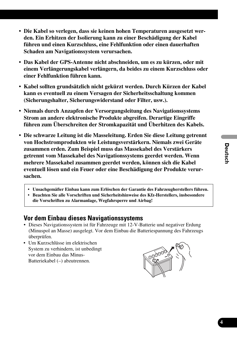 Vor dem einbau dieses navigationssystems | Pioneer AVIC-HD3 User Manual | Page 65 / 181