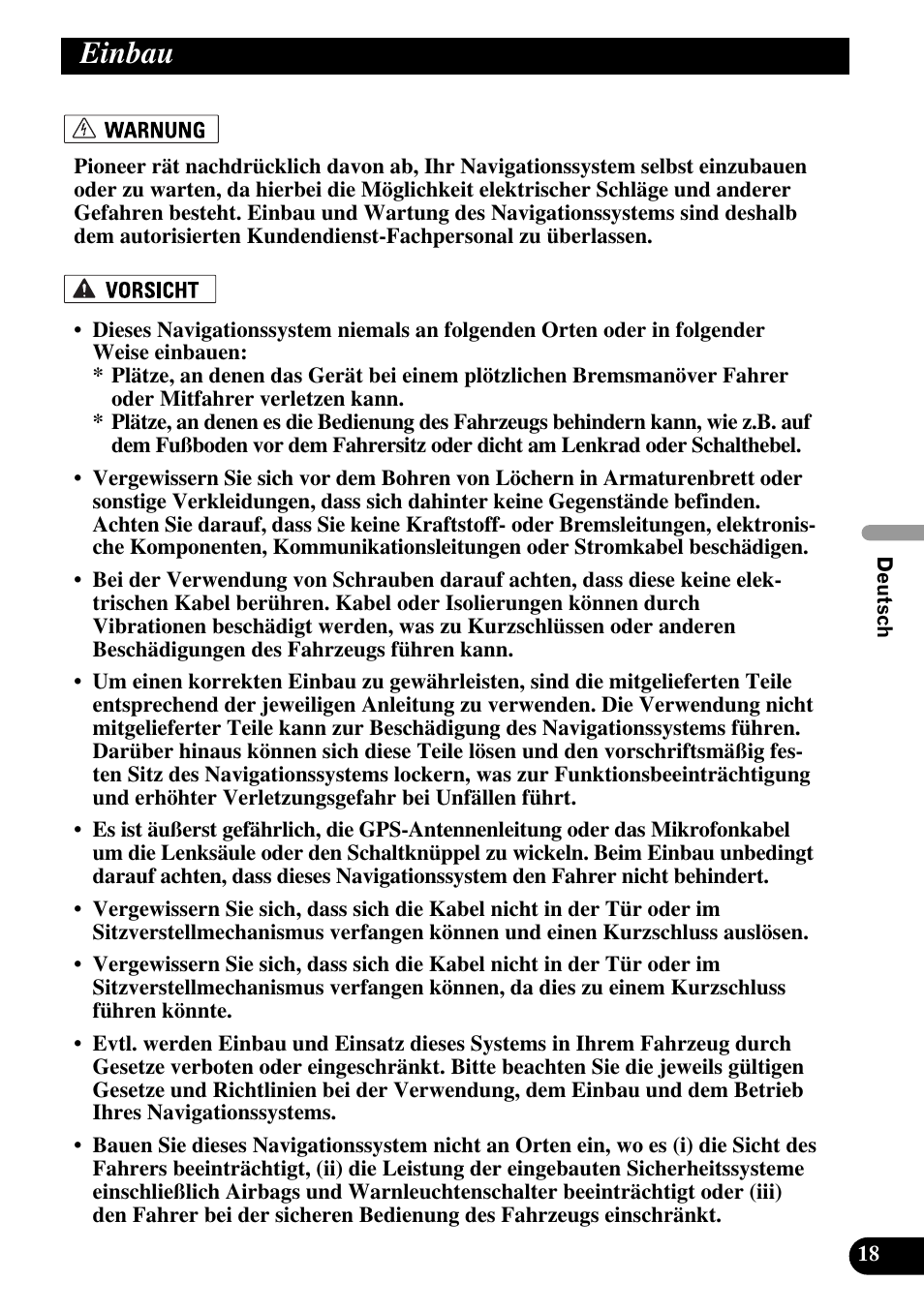 Einbau | Pioneer AVIC-HD3 User Manual | Page 79 / 181