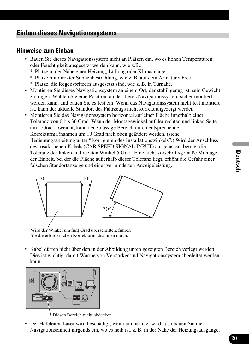 Einbau dieses navigationssystems, Hinweise zum einbau | Pioneer AVIC-HD3 User Manual | Page 81 / 181