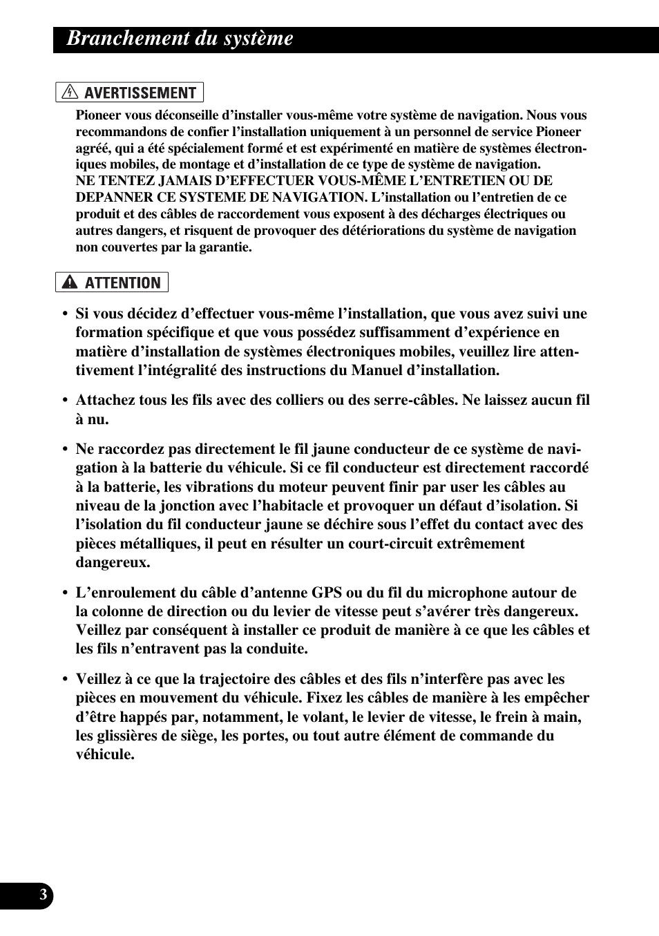 Branchement du système | Pioneer AVIC-HD3 User Manual | Page 94 / 181