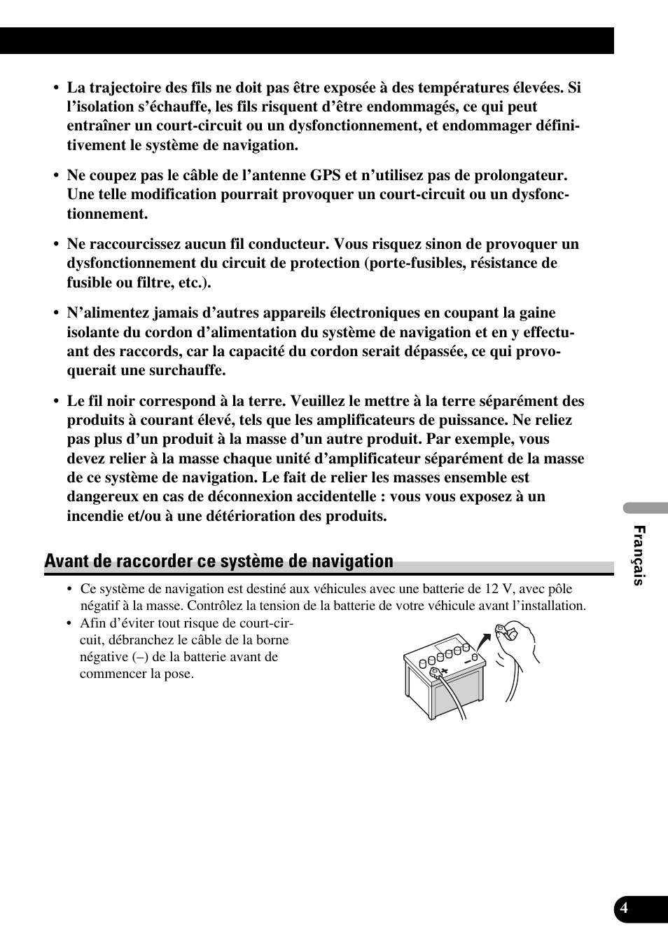 Avant de raccorder ce système de navigation | Pioneer AVIC-HD3 User Manual | Page 95 / 181