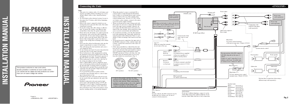 Pioneer FH-P6600R User Manual | 6 pages