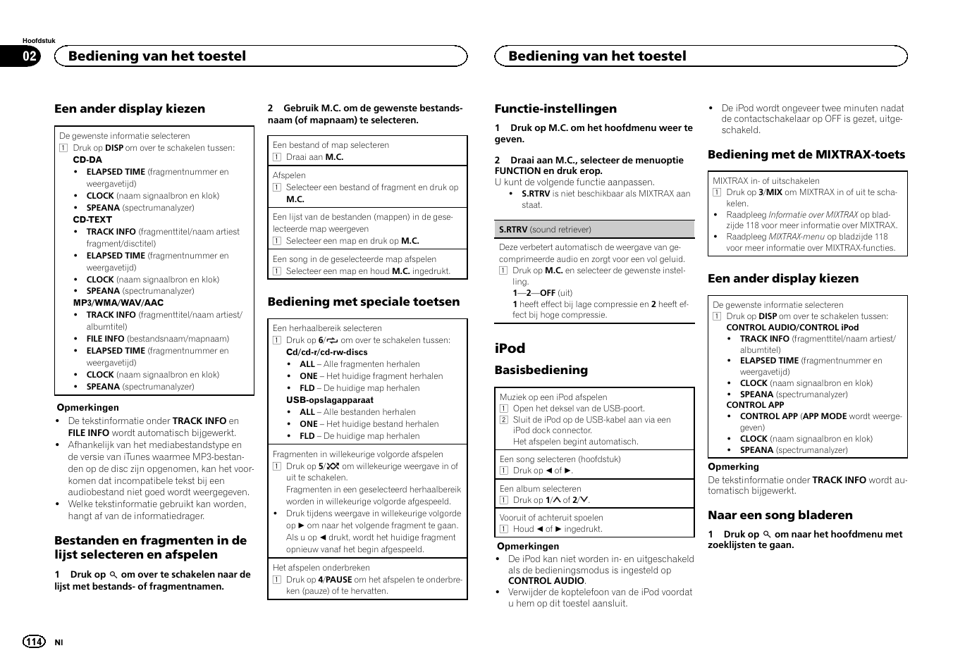 Ipod, Bediening van het toestel | Pioneer DEH-X6500DAB User Manual | Page 114 / 152