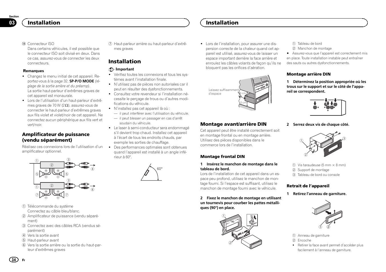 Installation | Pioneer DEH-X6500DAB User Manual | Page 34 / 152