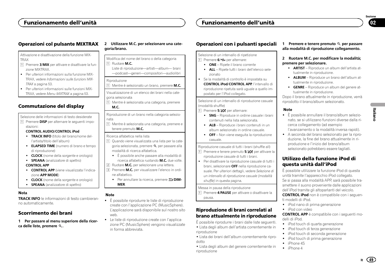 Funzionamento dell ’unità | Pioneer DEH-X6500DAB User Manual | Page 49 / 152