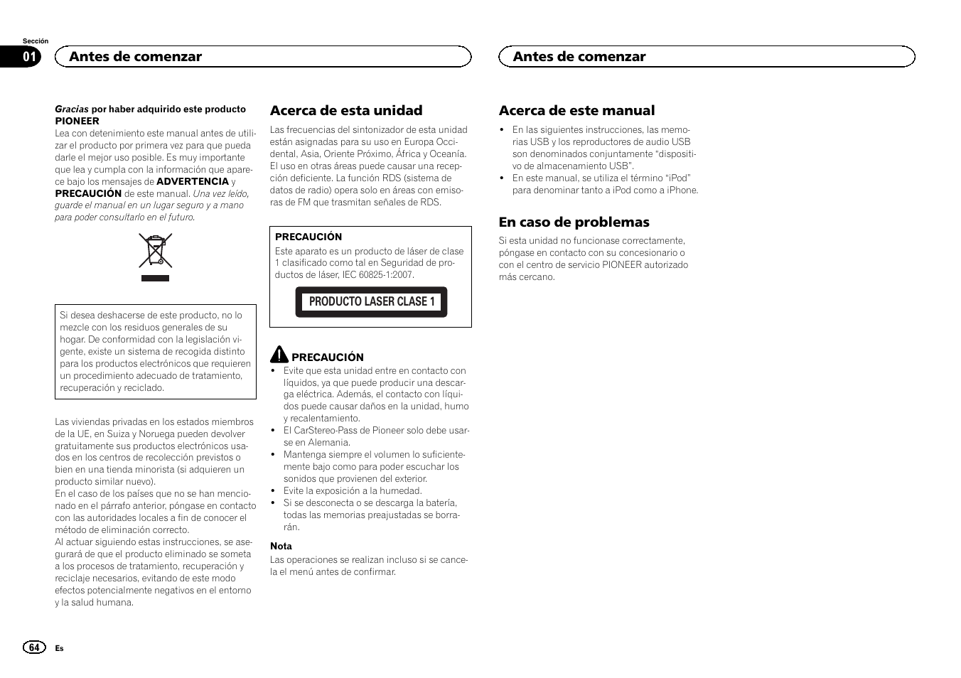Español | Pioneer DEH-X6500DAB User Manual | Page 64 / 152