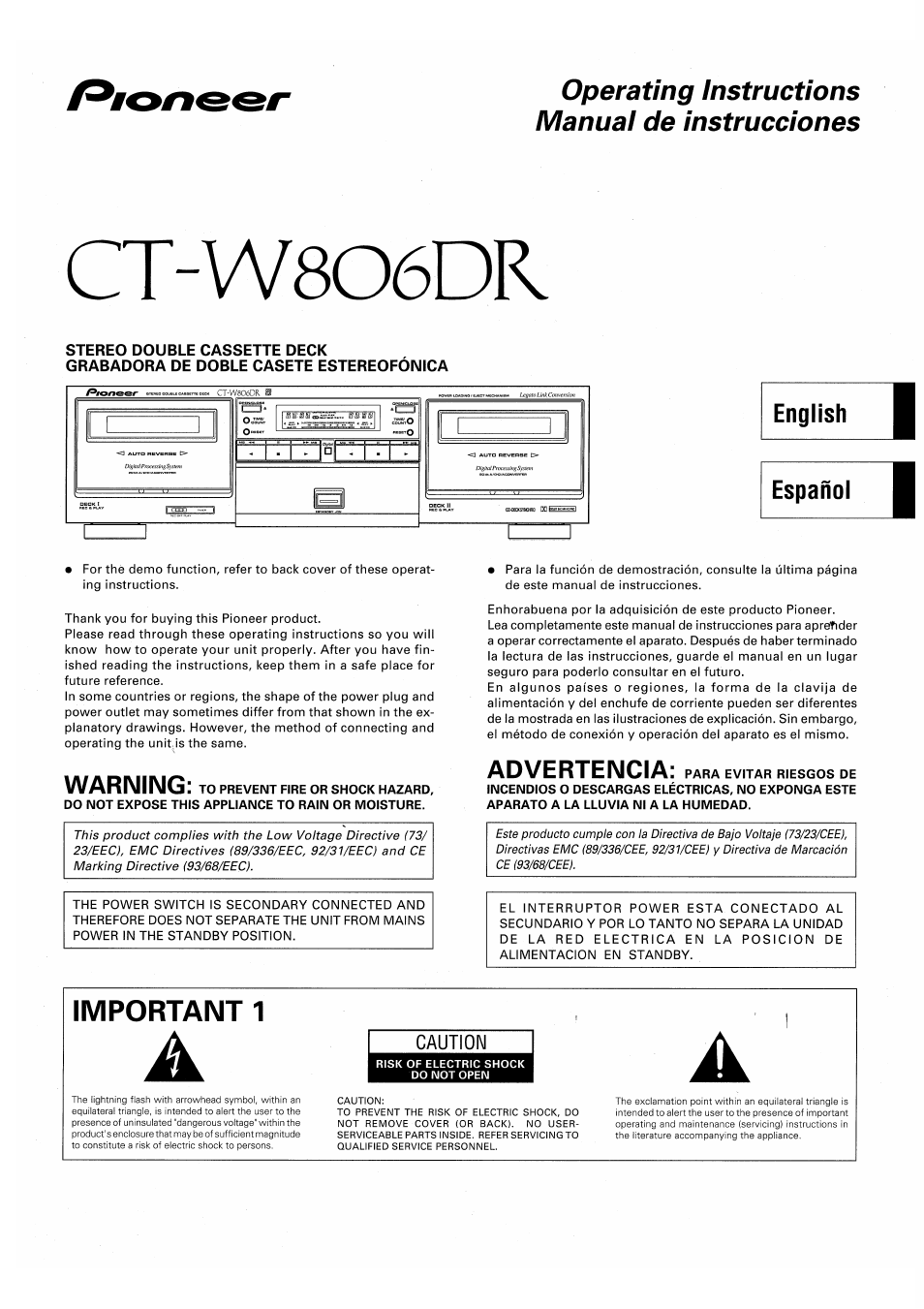Pioneer CT-W806DR User Manual | 40 pages