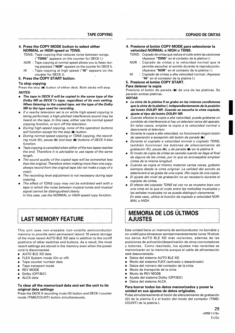 Press the copy start button, Presione el botón copy start | Pioneer CT-W806DR User Manual | Page 29 / 40