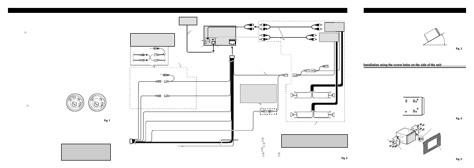 Connecting the units <english, Installation <english, Fig. 2 | Fig. 1, Fig. 3, Fig. 4 fig. 5 | Pioneer FH-P4000R User Manual | Page 2 / 4