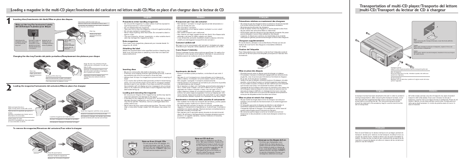 English italiano, Français, English italiano français | Pioneer CDX-P1270 User Manual | Page 2 / 4