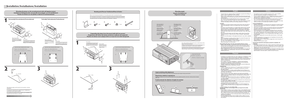 Installation/installazione/installation, English italiano, Français | Pioneer CDX-P1270 User Manual | Page 4 / 4