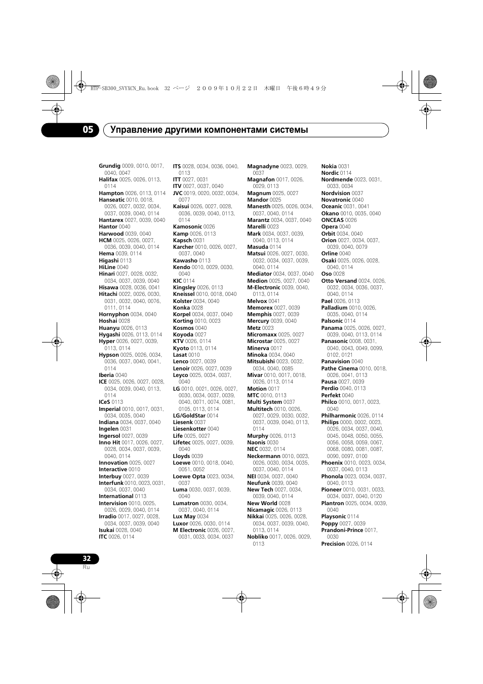 Управление другими компонентами системы 05 | Pioneer HTP-SB300 User Manual | Page 112 / 124