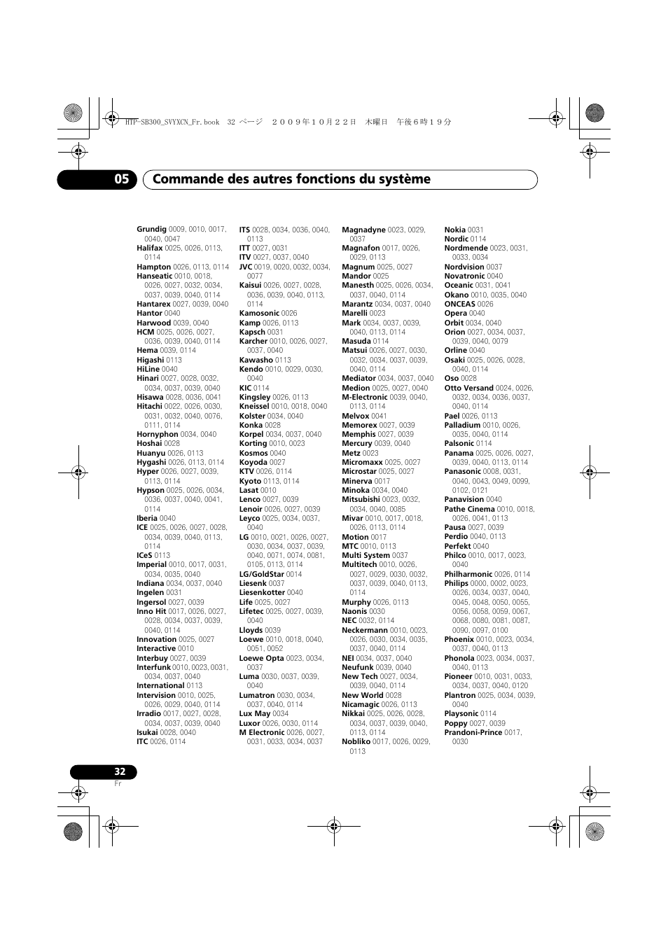 Commande des autres fonctions du système 05 | Pioneer HTP-SB300 User Manual | Page 72 / 124