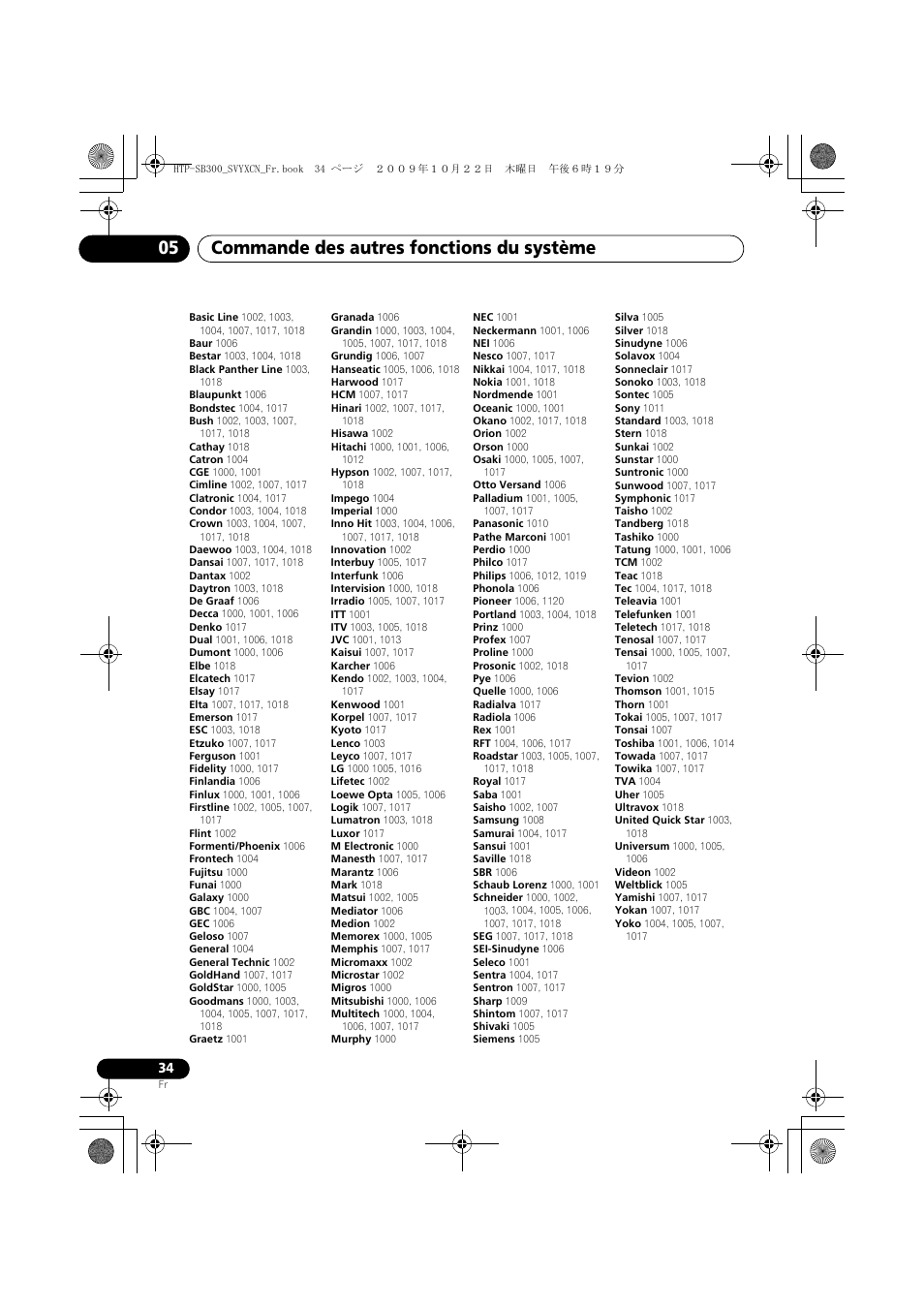 Commande des autres fonctions du système 05 | Pioneer HTP-SB300 User Manual | Page 74 / 124
