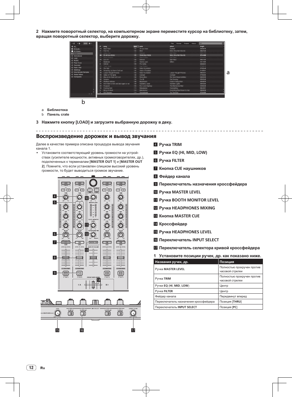 Воспроизведение дорожек и вывод звучания | Pioneer DDJ-SX User Manual | Page 120 / 132