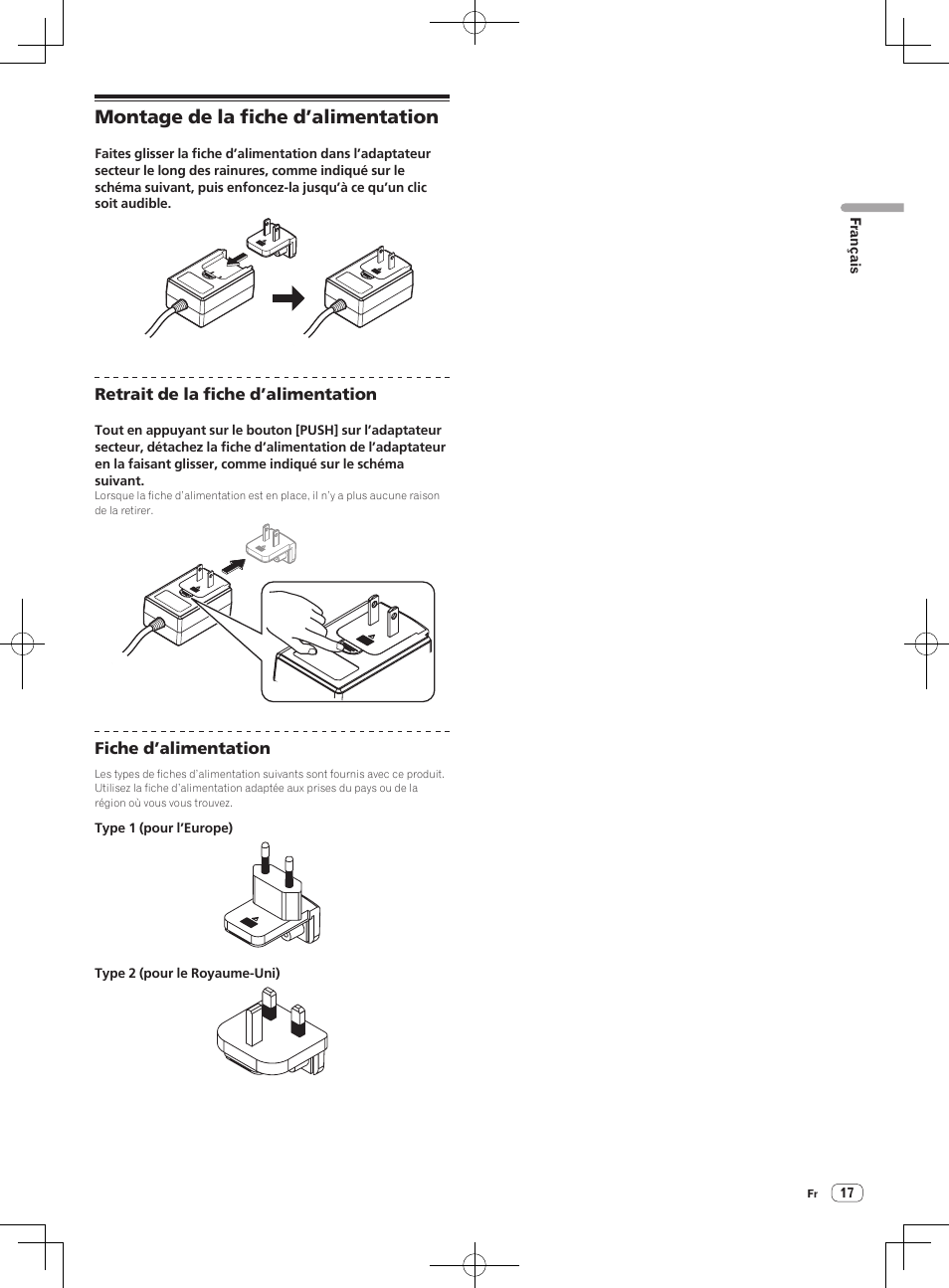 Montage de la fiche d’alimentation | Pioneer DDJ-SX User Manual | Page 35 / 132