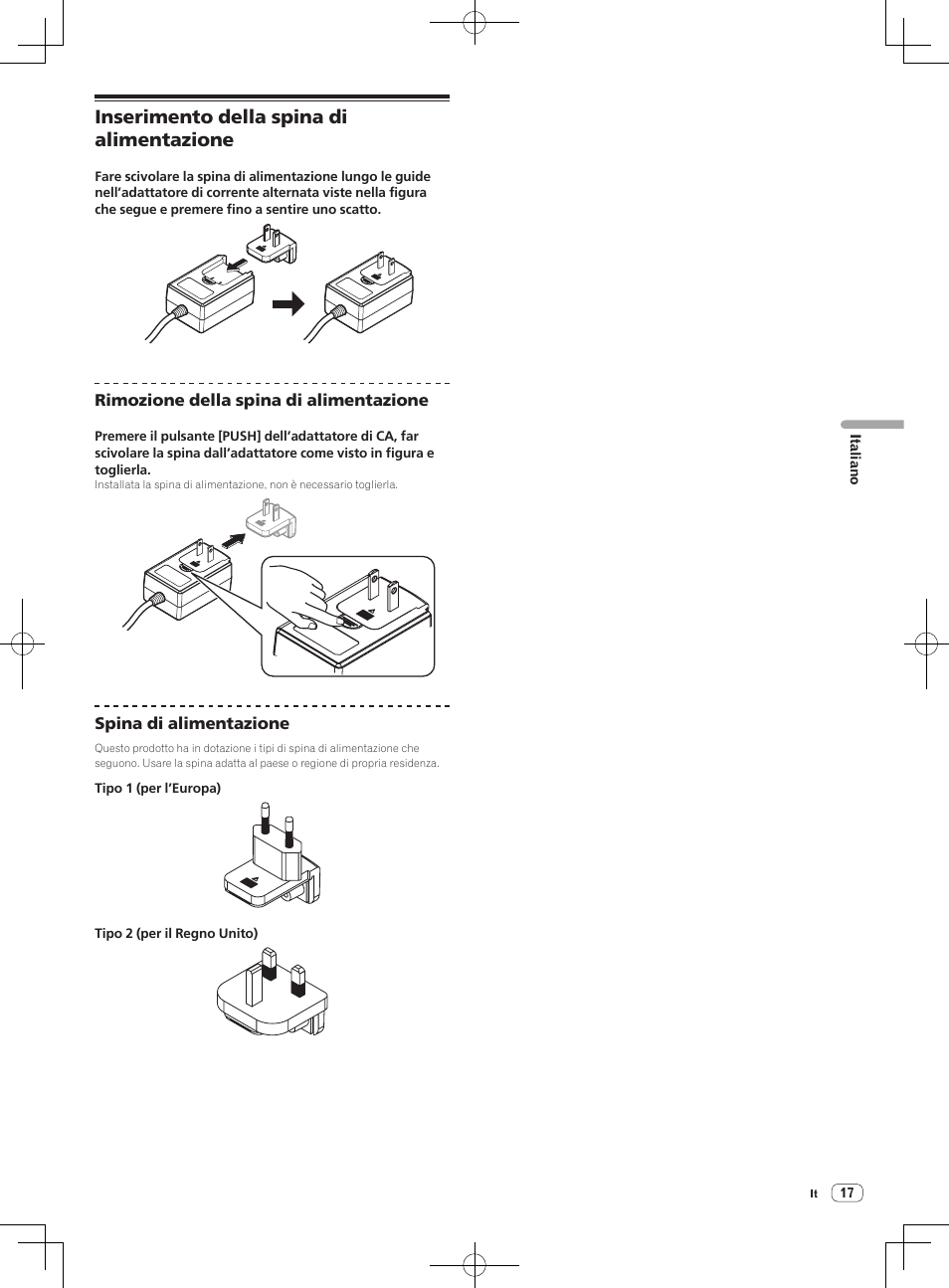 Inserimento della spina di alimentazione | Pioneer DDJ-SX User Manual | Page 71 / 132