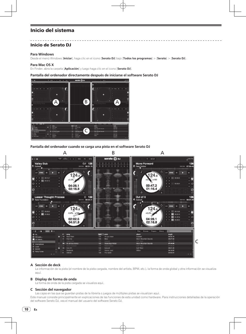 Inicio del sistema, Ac b | Pioneer DDJ-SX User Manual | Page 82 / 132