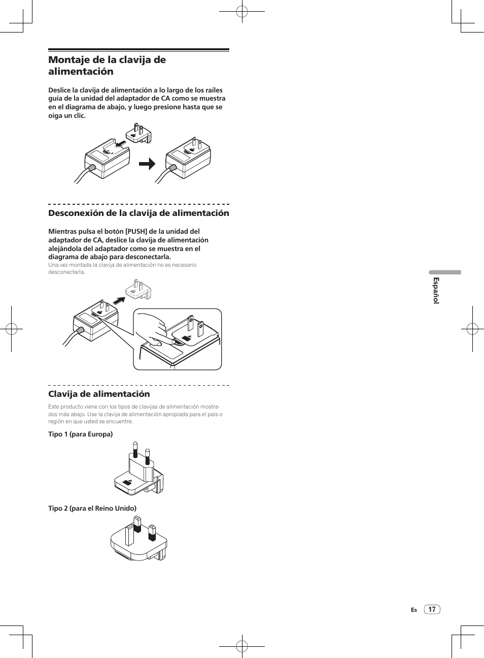 Montaje de la clavija de alimentación | Pioneer DDJ-SX User Manual | Page 89 / 132