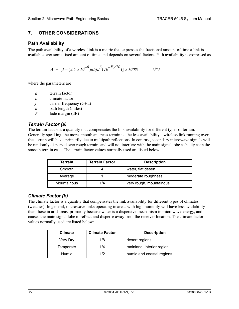 Other considerations, Path availability | ADTRAN TRACER 5045 User Manual | Page 22 / 56