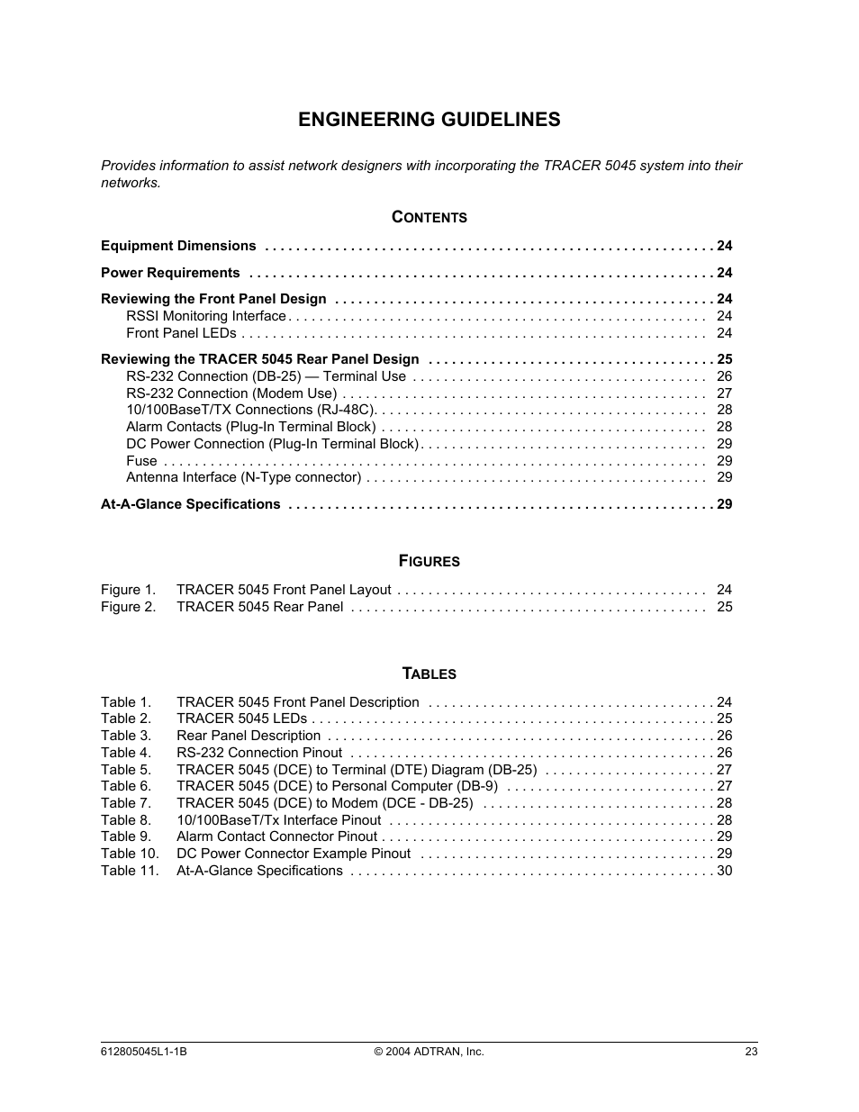 Engineering guidelines, Section 3 | ADTRAN TRACER 5045 User Manual | Page 23 / 56