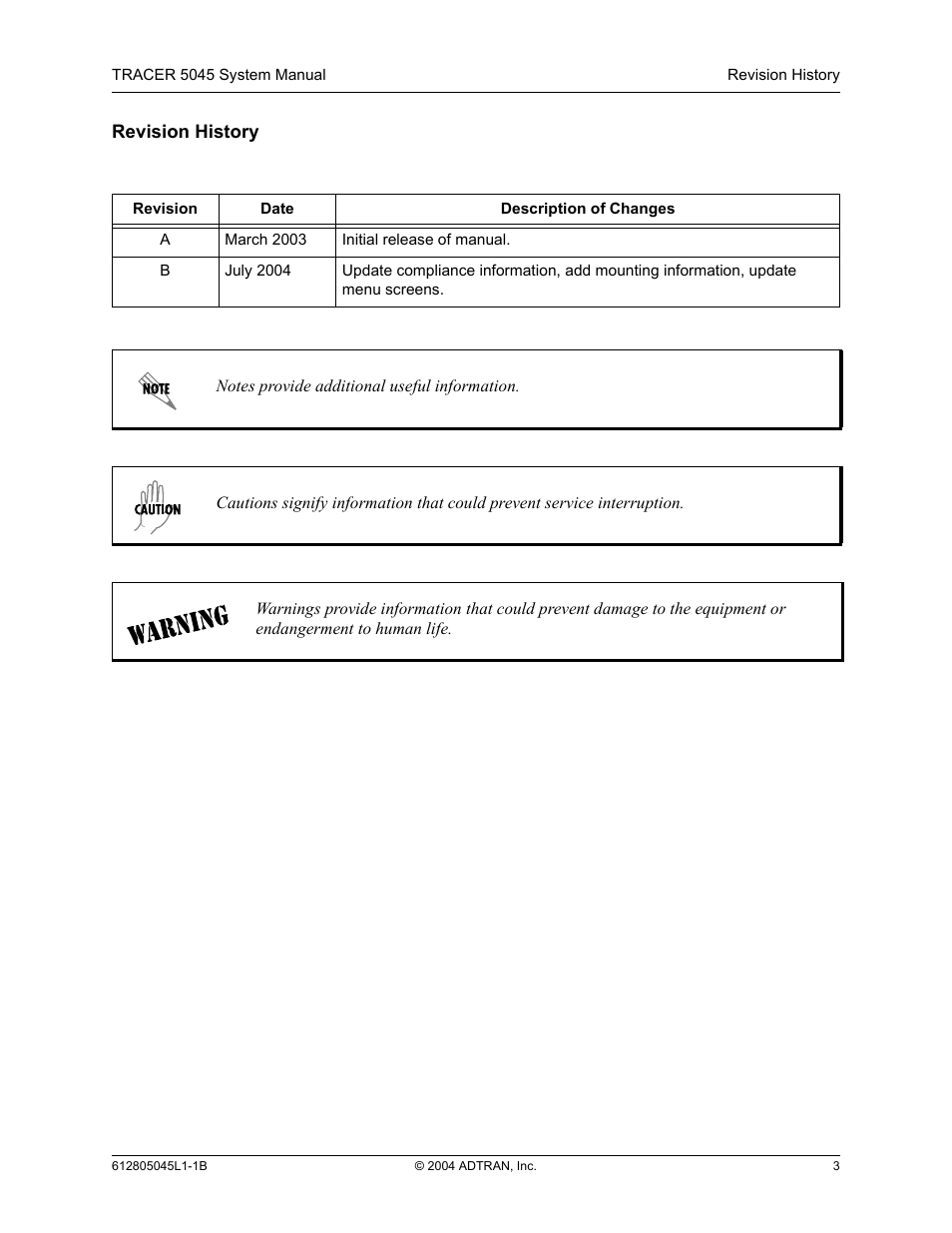 ADTRAN TRACER 5045 User Manual | Page 3 / 56
