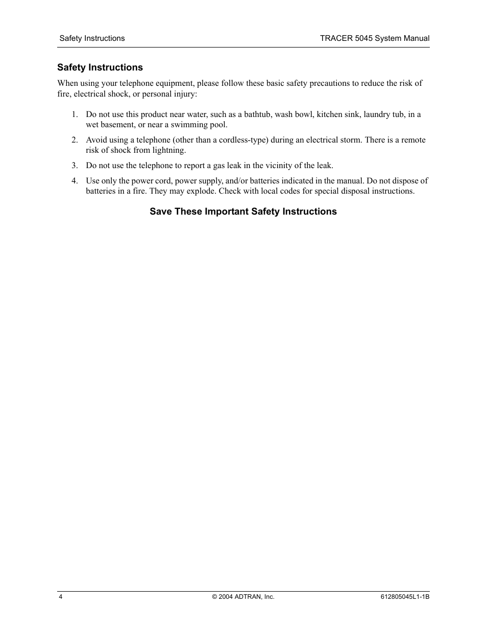 ADTRAN TRACER 5045 User Manual | Page 4 / 56