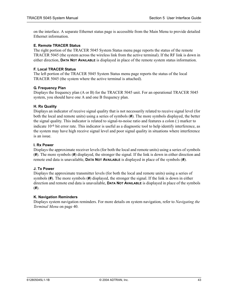 ADTRAN TRACER 5045 User Manual | Page 43 / 56