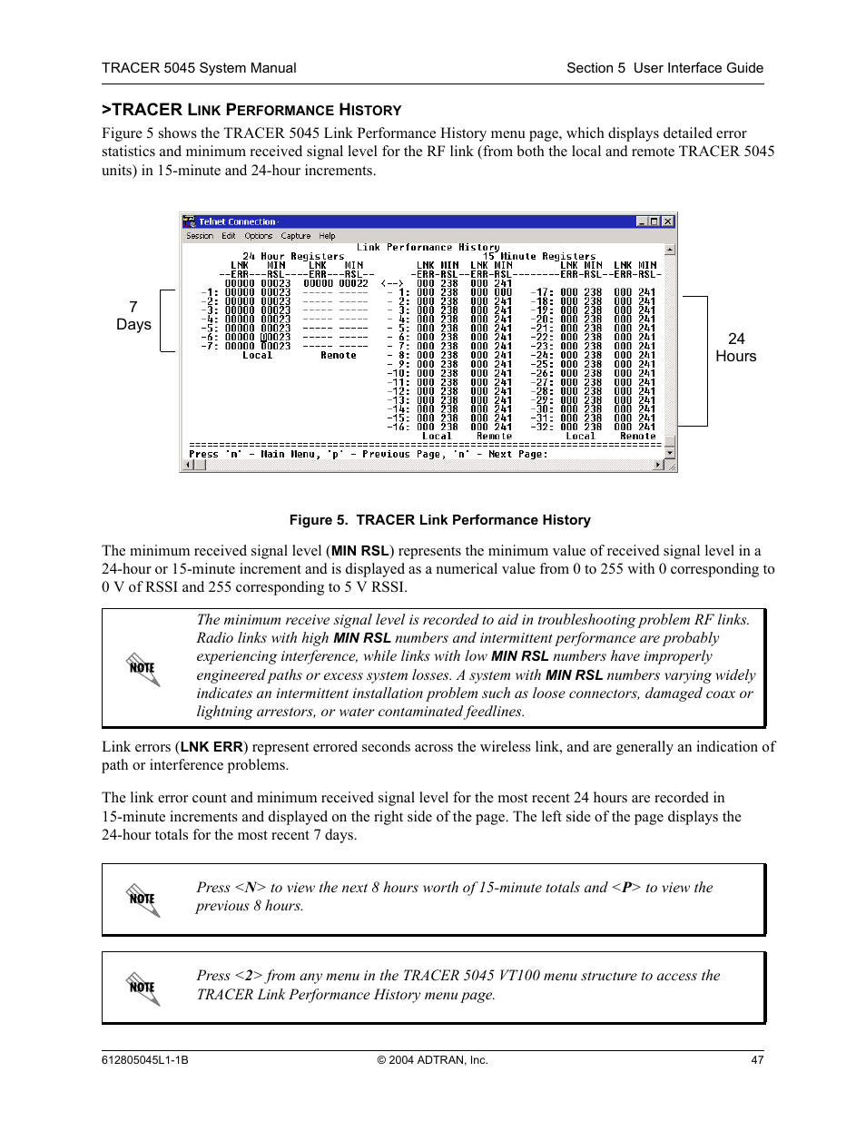 Tracer link performance history, Figure 5 | ADTRAN TRACER 5045 User Manual | Page 47 / 56