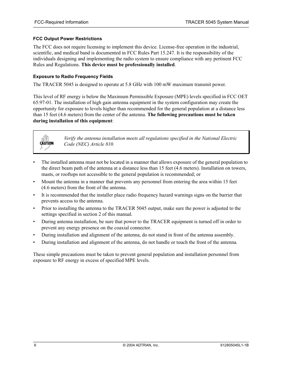 ADTRAN TRACER 5045 User Manual | Page 6 / 56