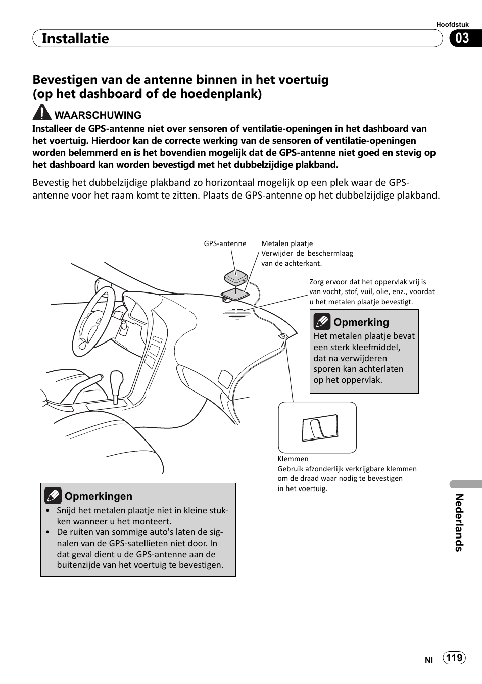 03 installatie | Pioneer SPH-DA100 User Manual | Page 119 / 144
