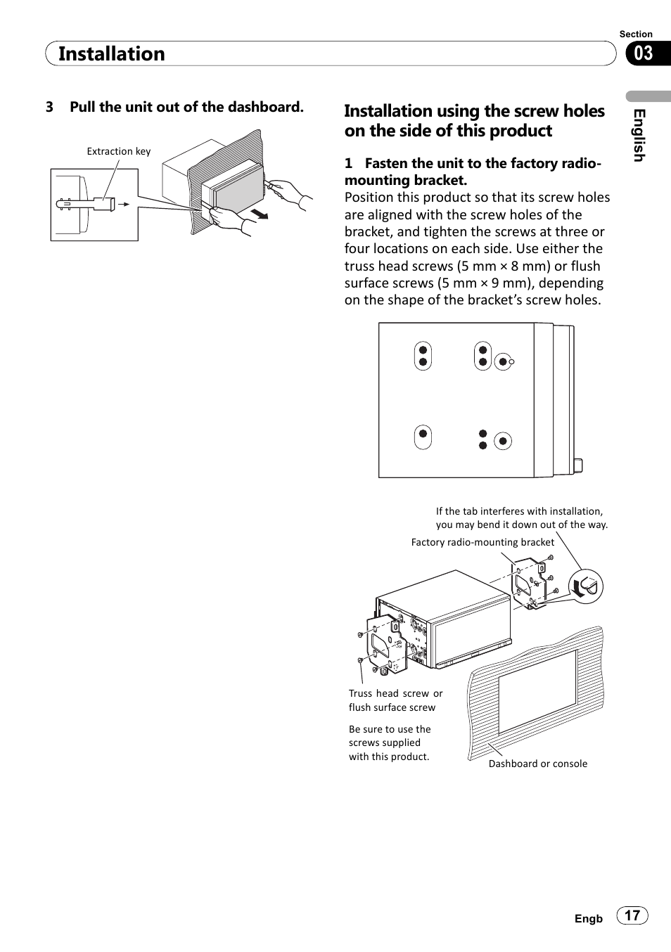 03 installation | Pioneer SPH-DA100 User Manual | Page 17 / 144
