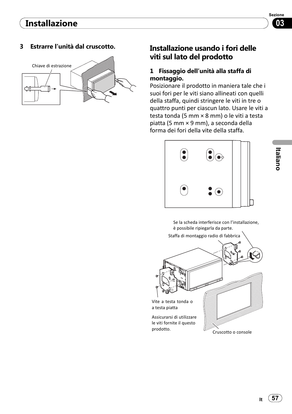 03 installazione | Pioneer SPH-DA100 User Manual | Page 57 / 144