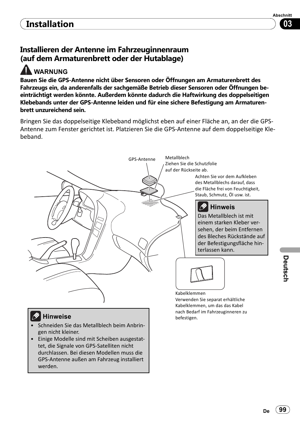 03 installation | Pioneer SPH-DA100 User Manual | Page 99 / 144