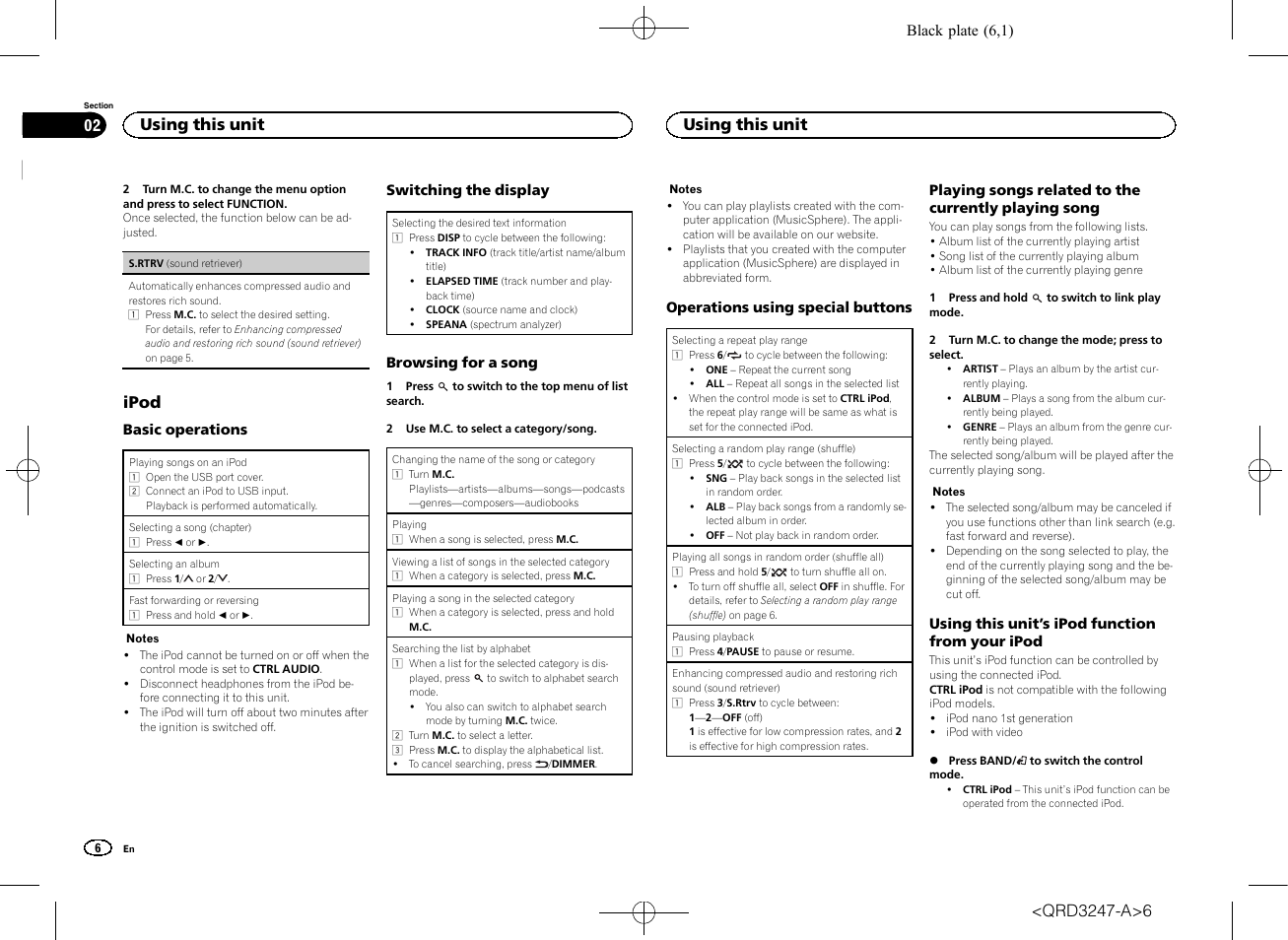Ipod, Using this unit | Pioneer FH-460UI User Manual | Page 6 / 128
