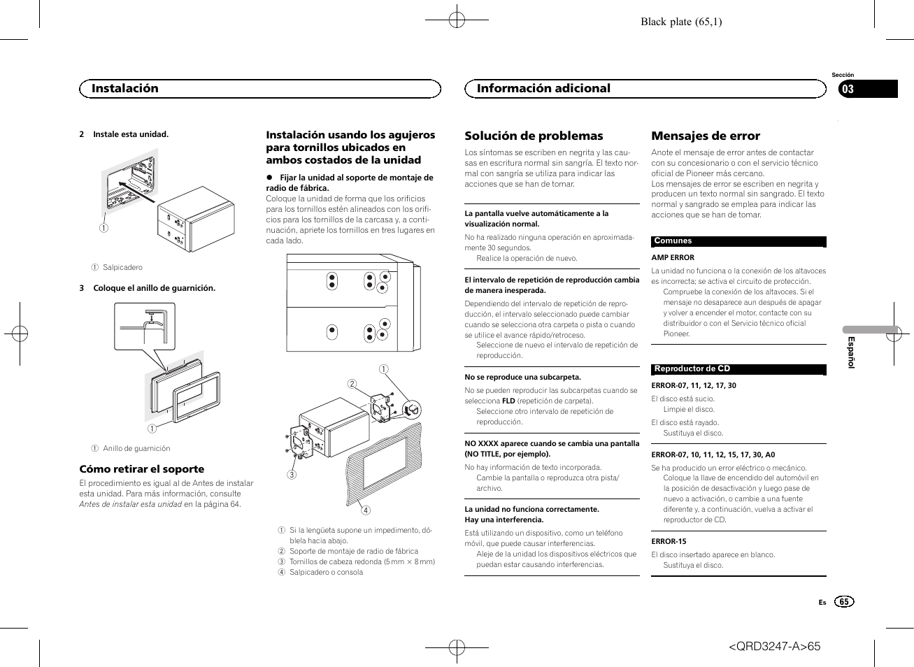 Pioneer FH-460UI User Manual | Page 65 / 128