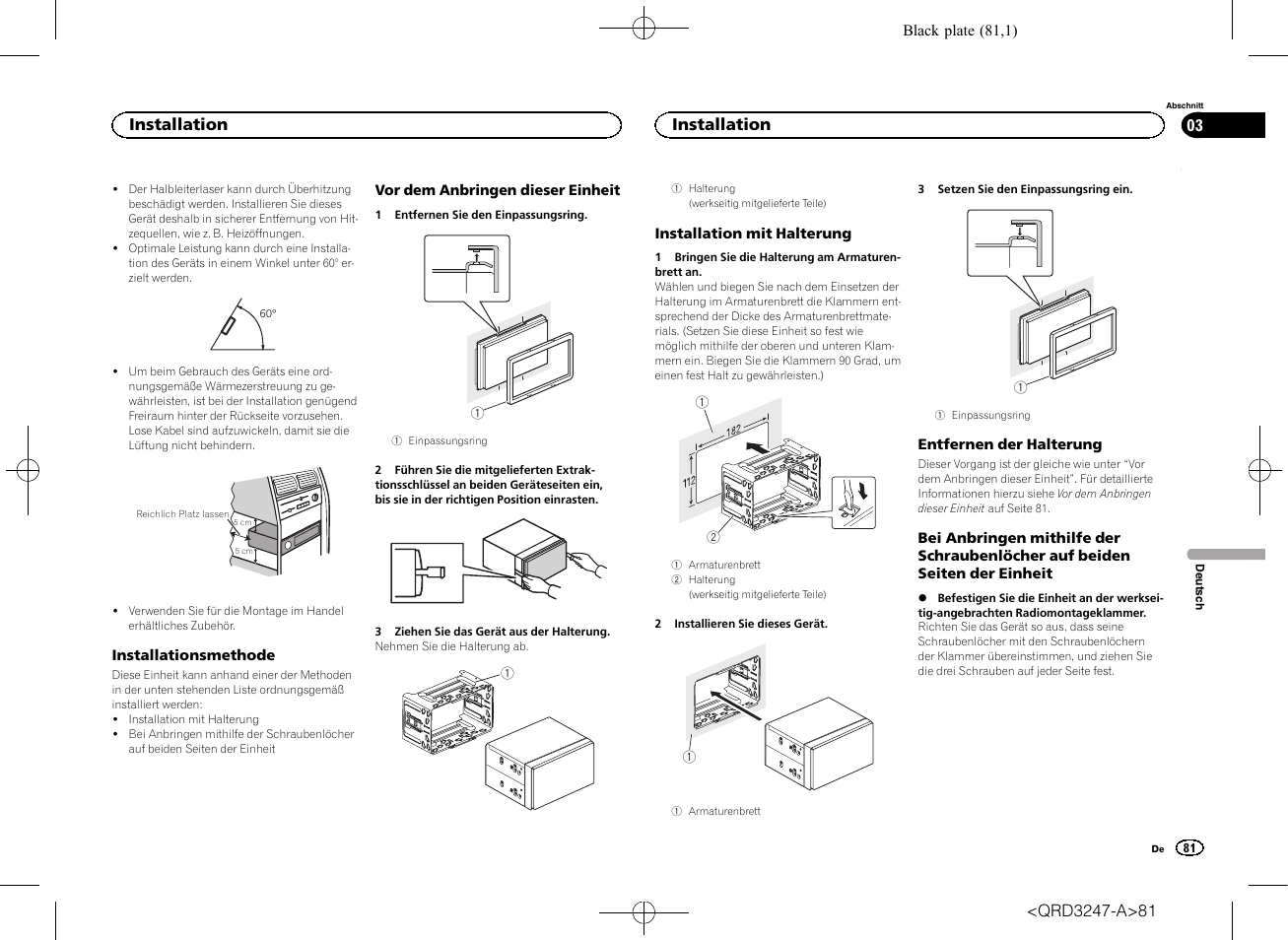 Installation | Pioneer FH-460UI User Manual | Page 81 / 128