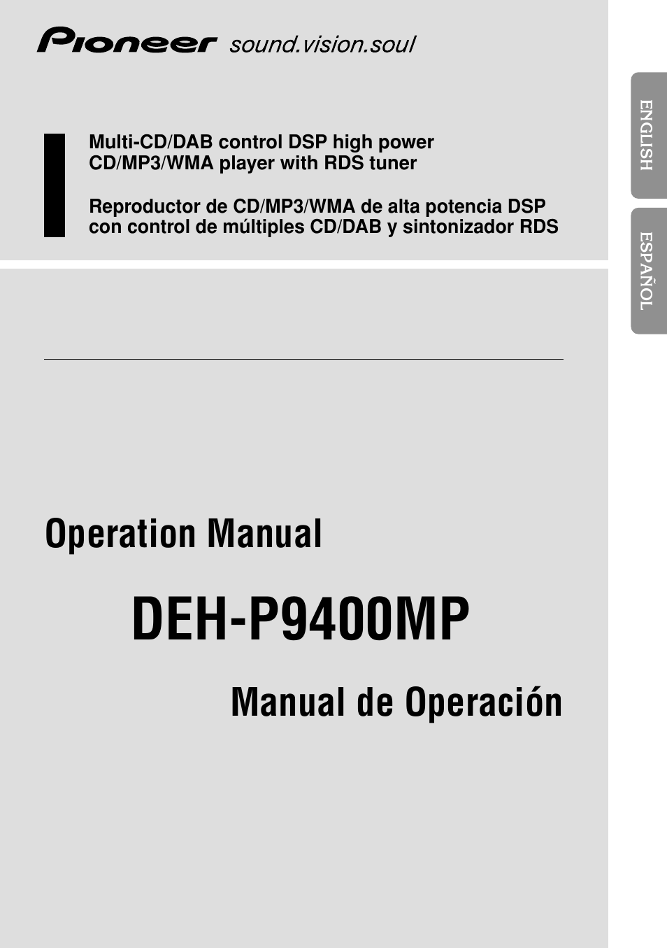 Pioneer DEH-P9400MP User Manual | 140 pages
