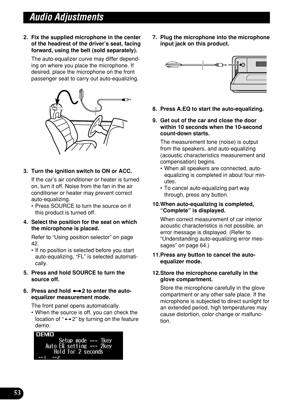 Audio adjustments | Pioneer DEH-P9400MP User Manual | Page 54 / 140