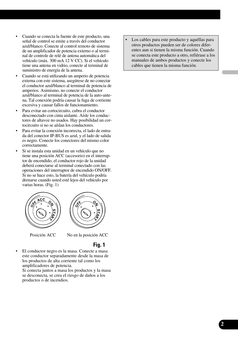 Fig. 1, Español | Pioneer DEH-P55BT User Manual | Page 15 / 86