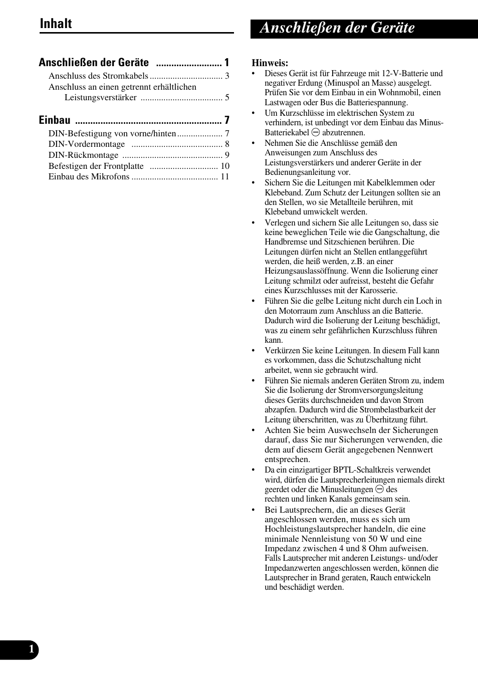 Deutsch, Anschließen der geräte, Inhalt | Pioneer DEH-P55BT User Manual | Page 26 / 86