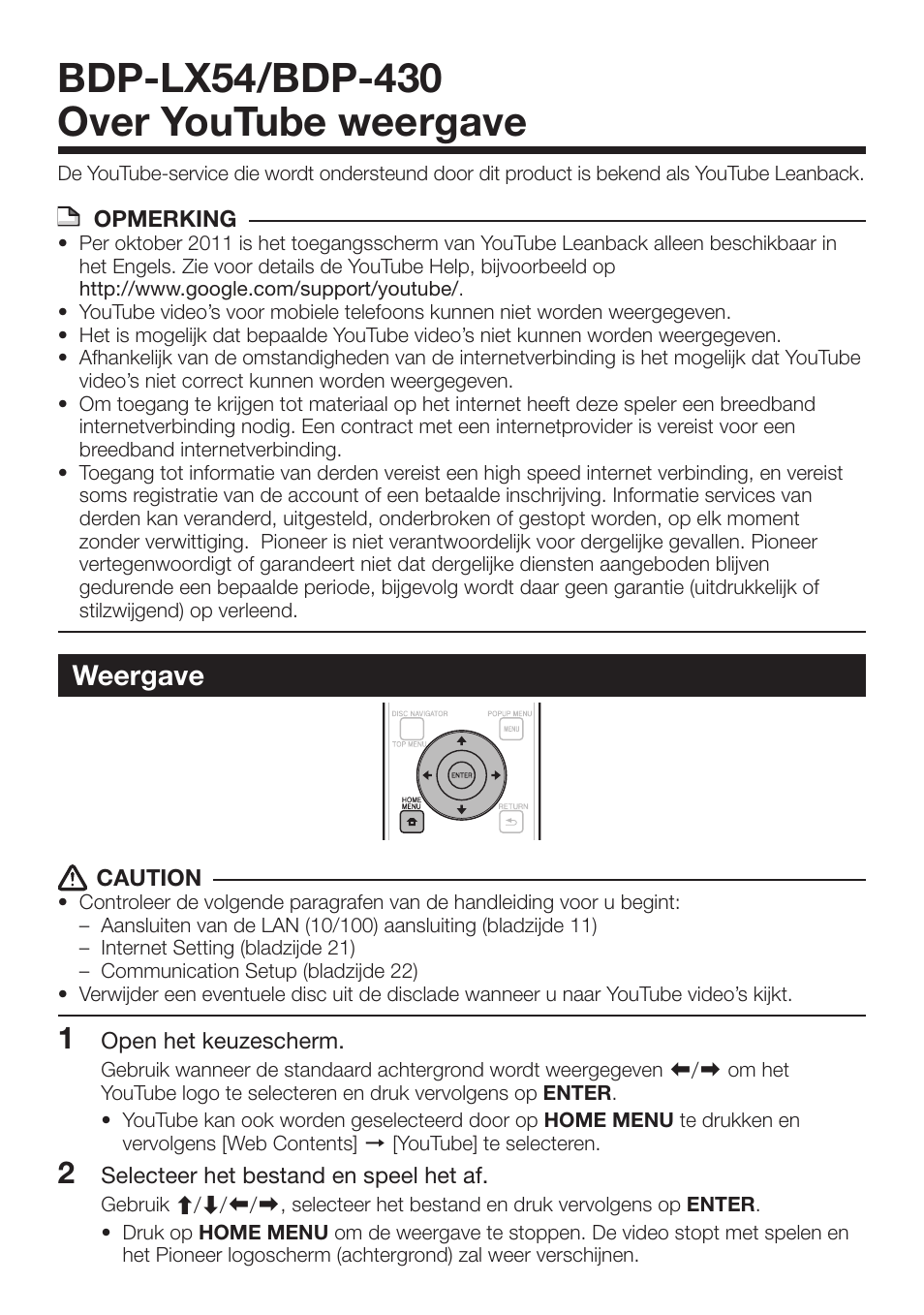 Weergave | Pioneer BDP-430 User Manual | Page 5 / 7