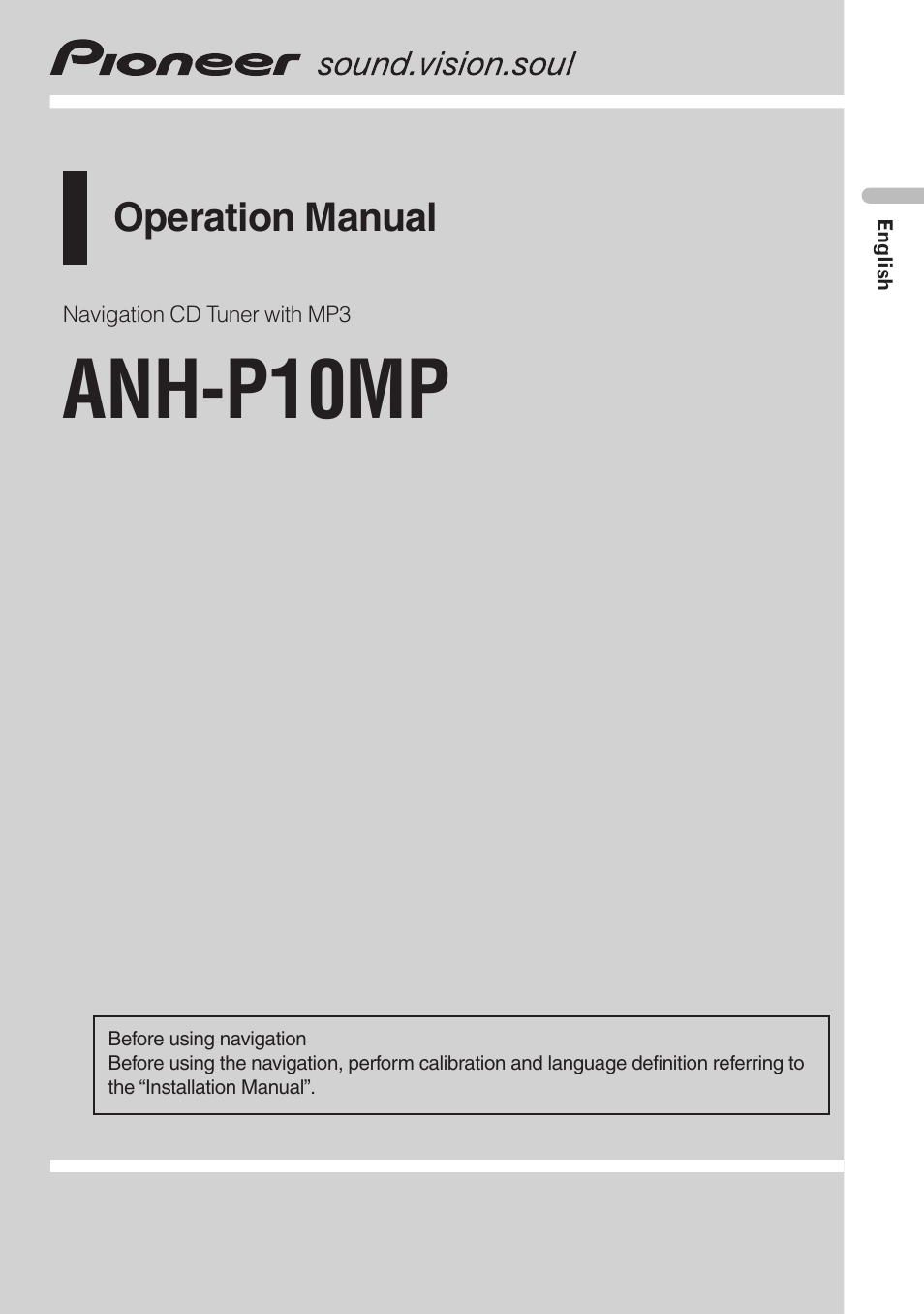 Pioneer ANH-P10MP User Manual | 109 pages