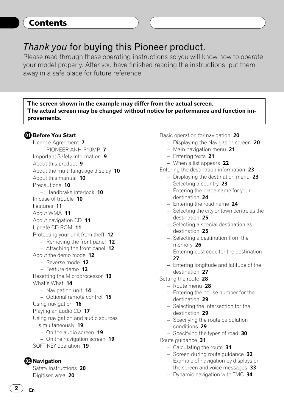 Pioneer ANH-P10MP User Manual | Page 2 / 109