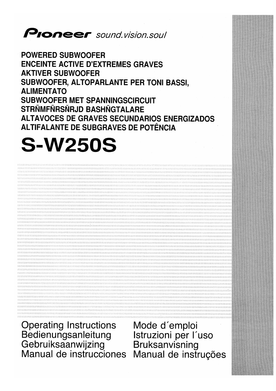 Pioneer S-W250S-W User Manual | 52 pages