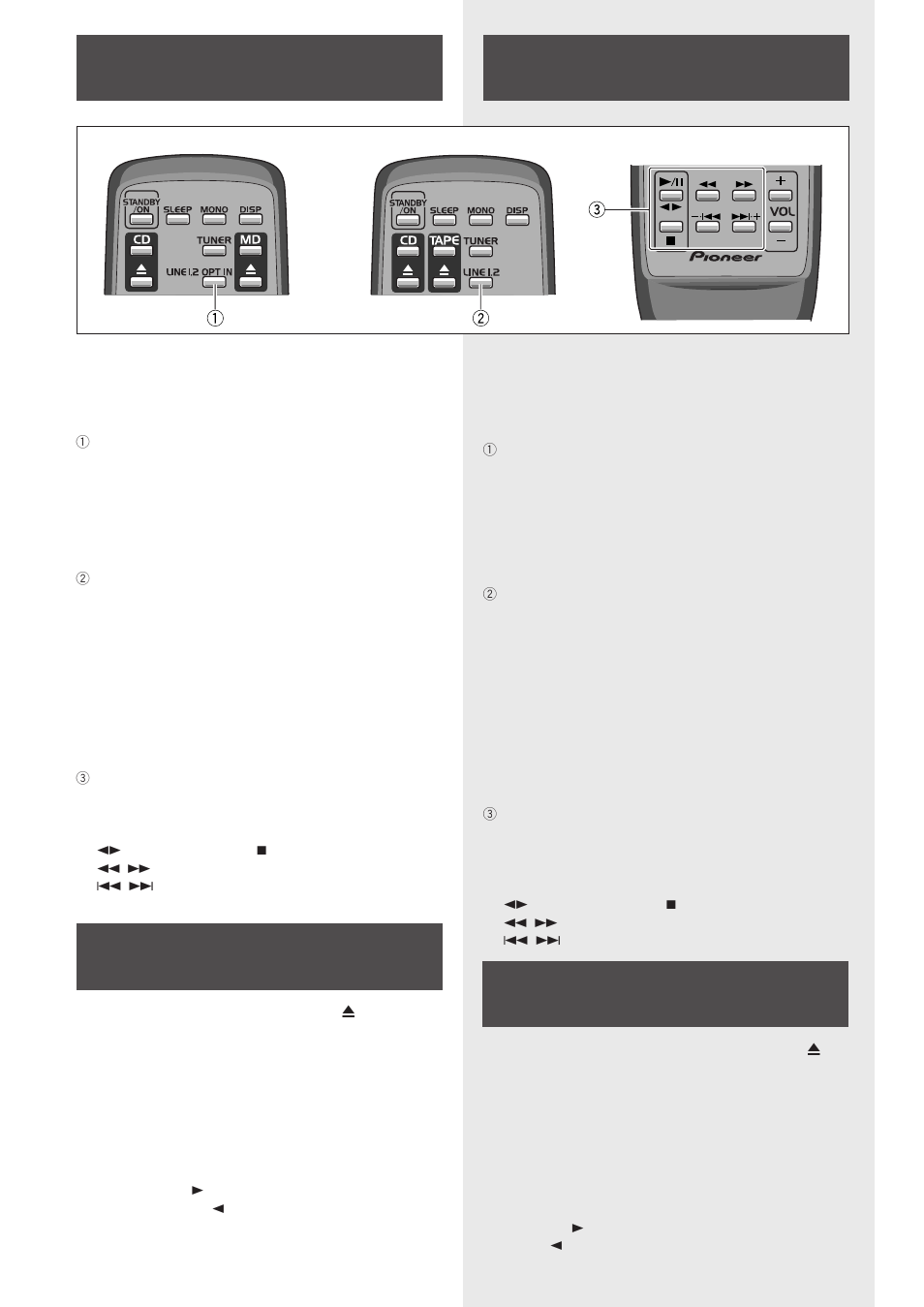 Remote control loading a cassette tape, Télécommande mise en place d’une cassette, Remote control | Loading a cassette tape télécommande, Mise en place d’une cassette | Pioneer CT-IS21 User Manual | Page 14 / 56
