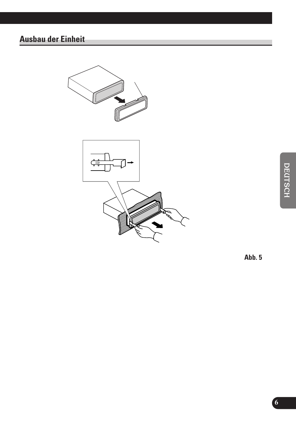 Ausbau der einheit, A title (english) | Pioneer MEH-P7100R User Manual | Page 23 / 52