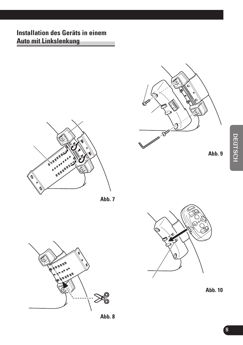 Installation des geräts in einem, Auto mit linkslenkung | Pioneer MEH-P7100R User Manual | Page 25 / 52