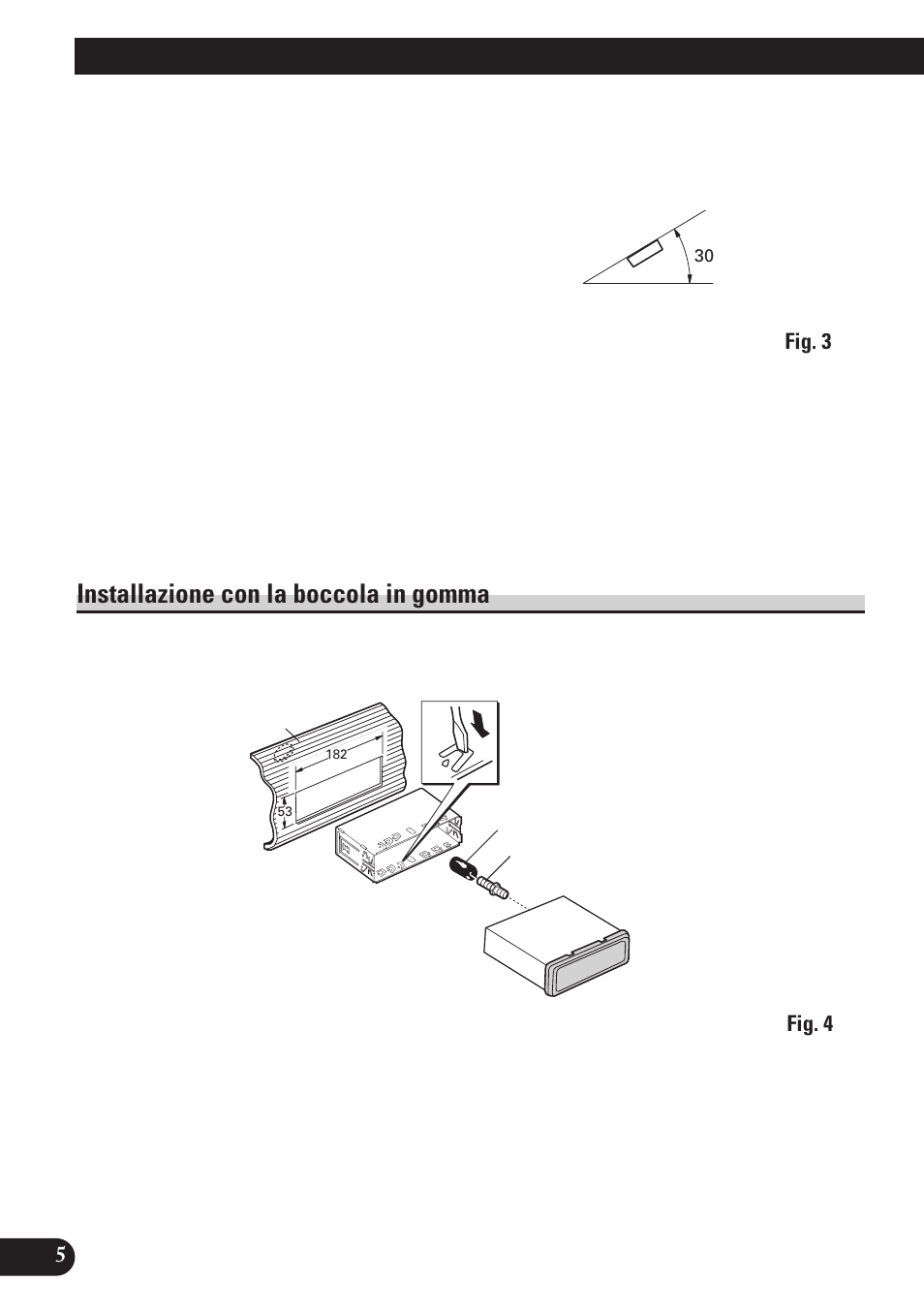 Installazione, Installazione con la boccola in gomma, A title (english) | Pioneer MEH-P7100R User Manual | Page 38 / 52